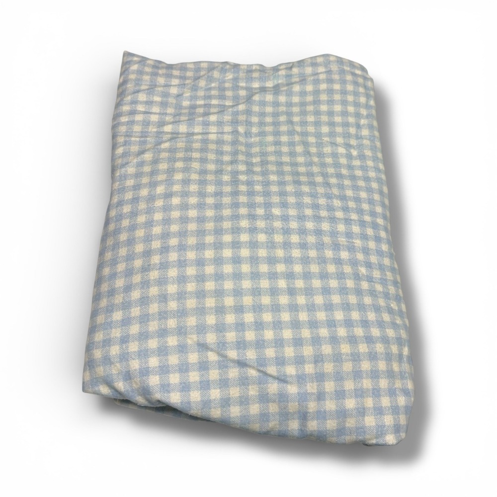 The Company Store Company Blue Gingham Flannel Fitted Sheet 100%‎ Cotton Crib